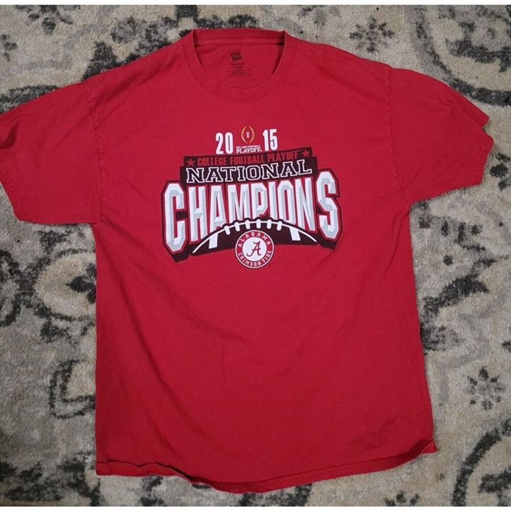 Alabama Crimson Tide 2015 National Champions Football Hanes T-Shirt Men's Large